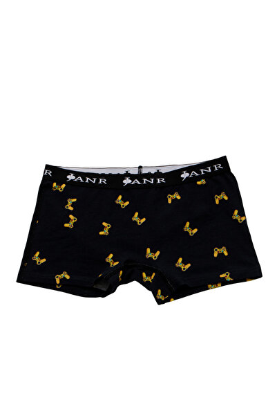 JANR Kadın Boyshort Pamuklu Siyah Desenli Passionate Games Black Series
