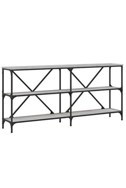 vidaxl Masă consolă, gri sonoma, 160x30x75 cm, lemn prelucrat și fier