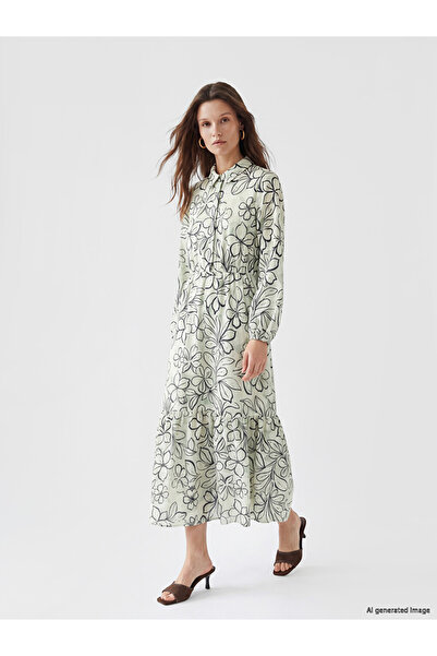 LC Waikiki I Shirt Roba Collar Floral Waist Fit Dress from Freezen Store