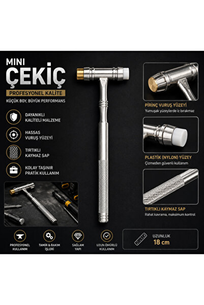 SENBANG Mini Çekiç Takı Tamir Çekici Çift Taraflı Pirinç ve Naylon Başlıklı H...