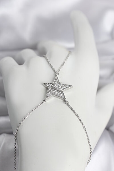 OGHAMAY Brass Silver Color Zircon Stone Star Model Women's Şahmeran