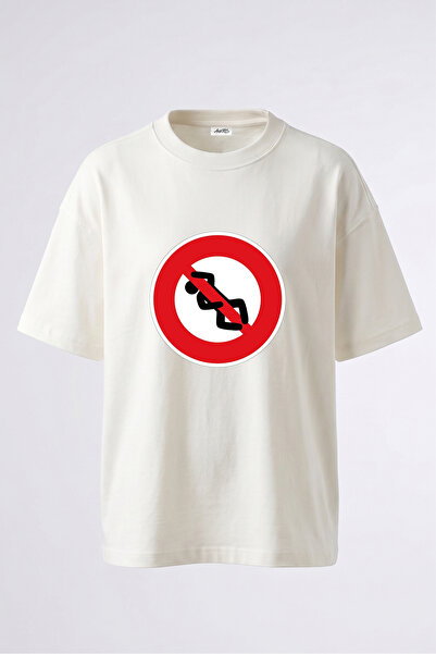 Anetos Tricou supradimensionat alb din bumbac, cu imprimeu pe spate, cu desig...