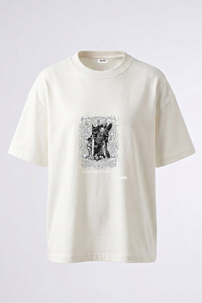 Anetos Tricou oversize alb din bumbac cu imprimeu pe spate Metallica Skull Ki...