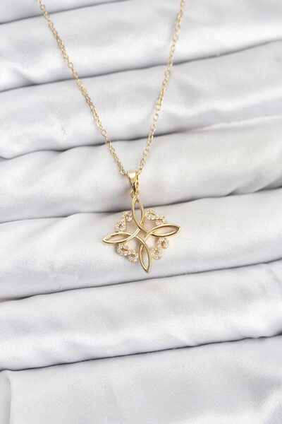 OGHAMAY 316L Steel Chain Gold Color Infinity Model Zircon Stone Women's Necklace
