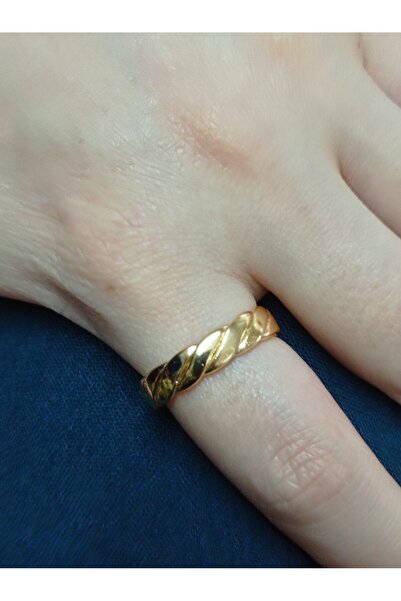 OGHAMAY Women's Gold Color Thick Auger Ring
