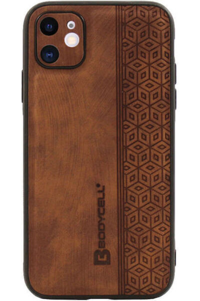 Other Δερμάτινη Πίσω Θήκη Καφέ με Σχέδιο Bodycell (iPhone 11) Κωδικός: BY-00014