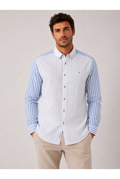Fitmens Slim Fit Long Sleeve Linen Lycra Double Pattern Pocketless Gift Boxed...
