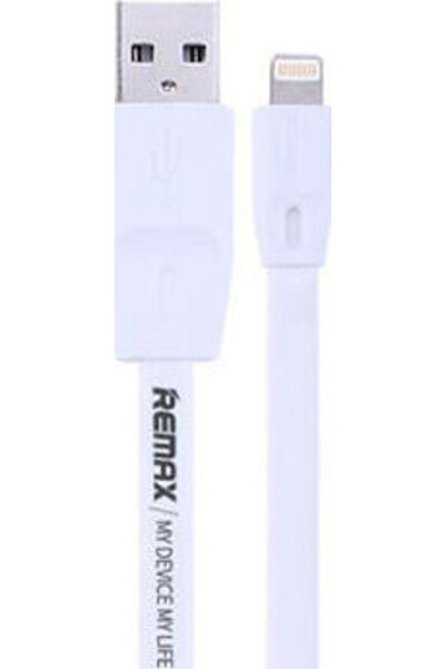 Remax Καλώδιο USB-A σε Lightning Επίπεδο RC-001i Πλήρους Ταχύτητας Λευκό 2μ