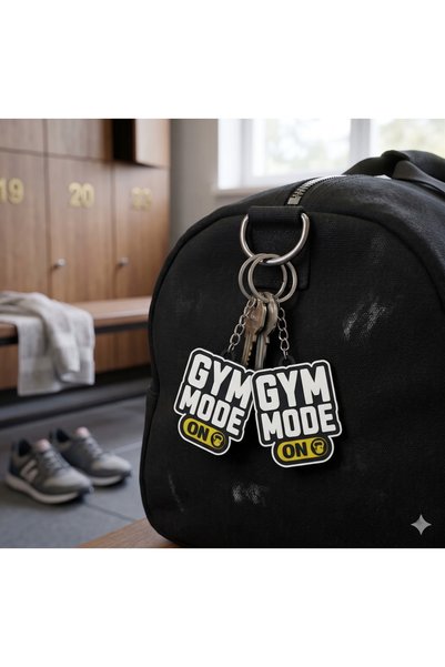 3D Layshop Set of 2 Gym Mode on Motivational Keychains - Fitness Athlete Kanka and Double Sports Bag Ornament