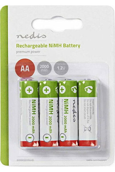 Nedis Επαναφορτιζόμενη Μπαταρία AA Ni-MH 2000mAh 1.2V 4 τεμάχια