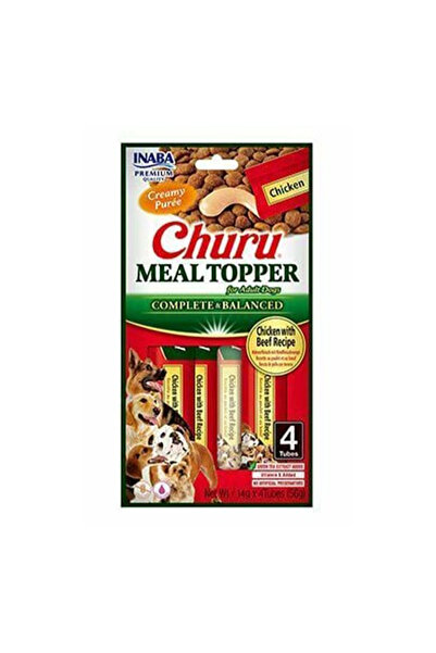 Inaba Churu Meal Topper Supliment cremos pentru hrana câinilor, Pui și Vită, ...