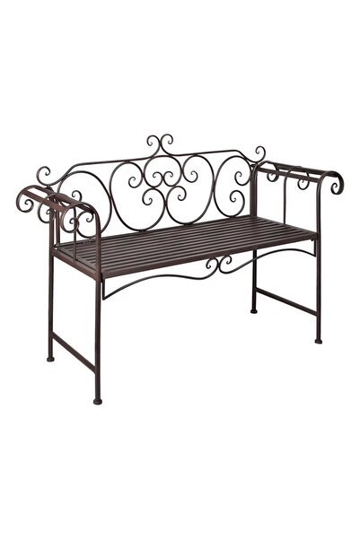 vidaxl Bancă de grădină, maro învechit, 132 cm, oțel