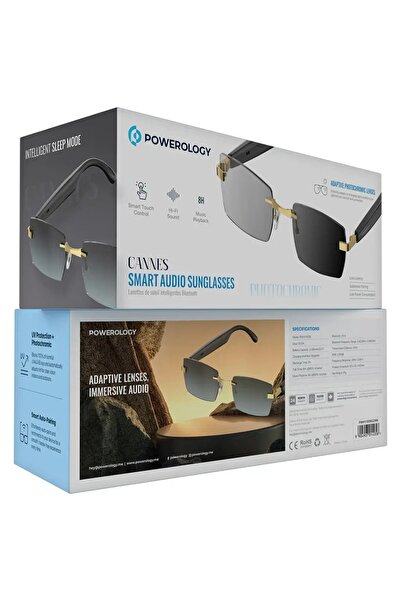 Powerology Cannes Smart Audio Sunglasses Gold & Black