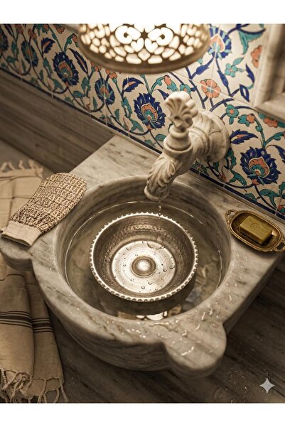 Bakır Center Baby Copper Bath Bowl Small 15 cm Ottoman Silver Color Dynasty B...
