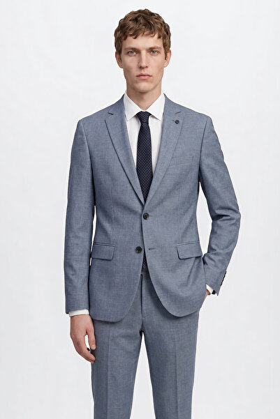 ALTINYILDIZ CLASSICS Men's Blue Wool Slim Fit Tuxedo Suit with Swallow Collar...