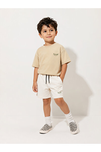 blumi kids Boy's 100% Cotton Minimal Printed Adjustable Waist Lace-Up Basic S...