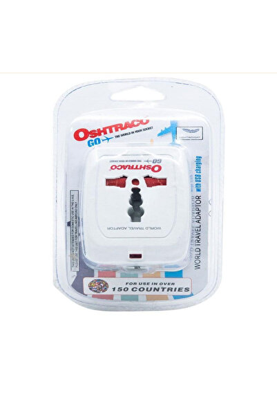Oshtraco INTERNATIONAL TRV ADAPTOR WITH 2X1.05 AMP USB POR (OTC-G945K)