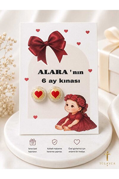 tlyca 10 ADET İSME ÖZEL KARTLI KÜPE -DOĞUMGÜNÜ,6 AY KINASI,KURAN OKUYORUM,DİŞ...