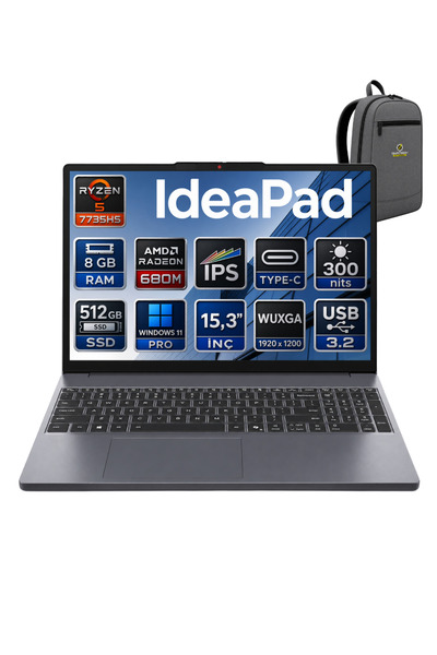 LENOVO IDEAPAD SLİM 3 AMD RYZEN 5 7535HS 8GB 512GB SSD 15.3" WİN11PRO TAŞINAB...