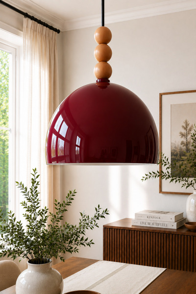 Luna Lighting Viyana Model Bordo Renk Rustik Tekli Avize Sarkıt Salon Mutfak ...
