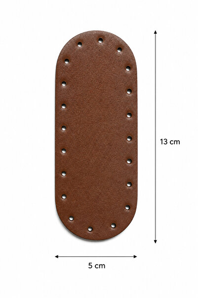 Kardelux Oval Suni Deri Çanta Tabanı 5x13cm-Delikli Çanta Alt Tabanı-Çanta Ak...
