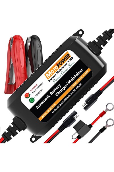 Motopower MP00206A 12V 1.5Amp Automatic Battery Charger, Battery Maintainer f...
