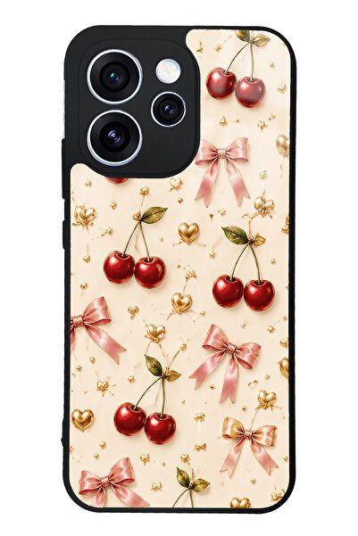 Spoyi Oppo Reno 15 Pro Cherry Ribbon Luxe Tasarımlı Glossy Telefon Kılıfı