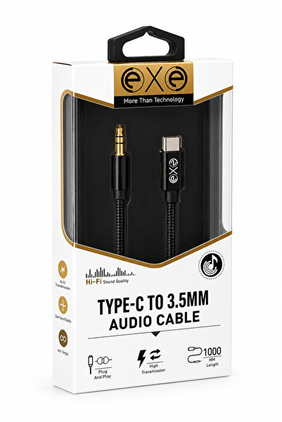 Type-C to 3.5mm AUX Ses Aktarım Kablosu Hi-Fi Kalite 1 Metre