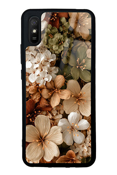 Spoyi Xiaomi Redmi 9A Güz Buketi Tasarımlı Glossy Telefon Kılıfı