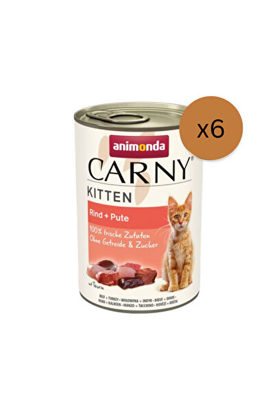 Animonda Hrană umedă pentru pisici Carny Kitten, Vită și Curcan, set de 12 bu...
