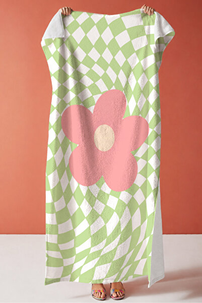 Evimde Bambaşka Prosop de plajă retro cu model floral - Husă de prosop din mi...