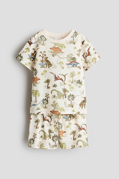 H&M Pamuklu ve Baskılı Pijama Takımı