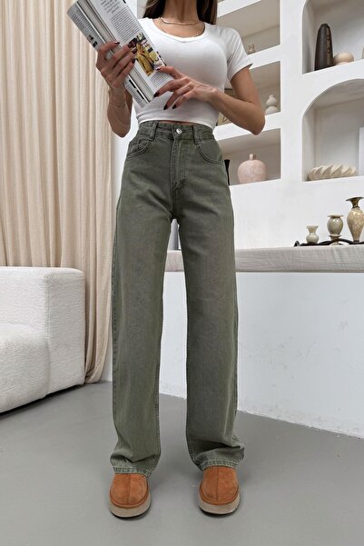 mylove Washable Wide Leg Jean Green
