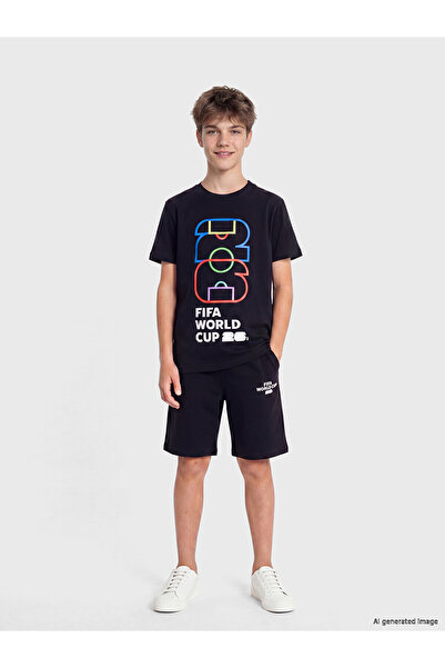 LC Waikiki Vizyon New Season Fıfa 2026 World Cup Printed Boys' Shorts