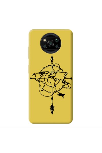Other Xiaomi Poco X3 /X3 Pro Old Map Yellow Colored Silicone TPU Θήκη