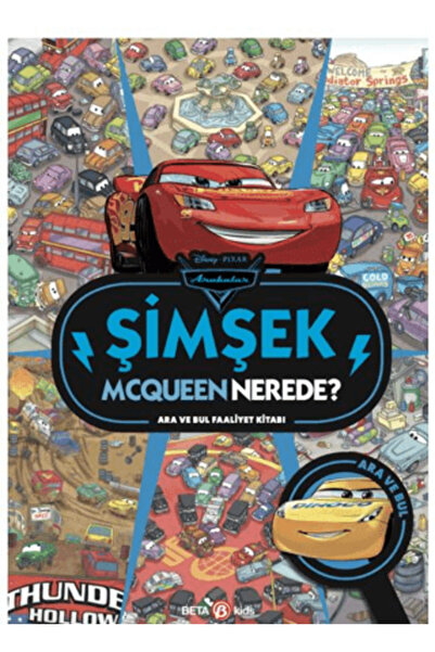 Beta Kids Disney Arabalar Şimşek Mcqueen Nerede? Ara ve Bul Faaliyet Kitabı (...