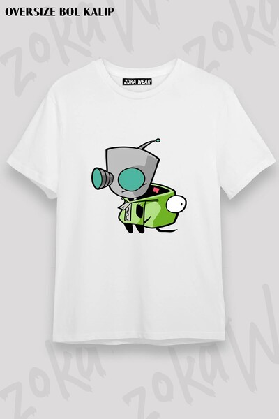ZOKAWEAR Μπλουζάκι Unisex Loose Fit με στάμπα Invader Zim v4