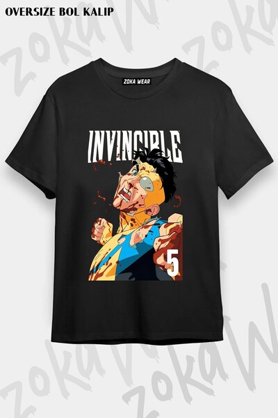 ZOKAWEAR Μπλουζάκι Unisex Loose Fit Invincible v11 με στάμπα