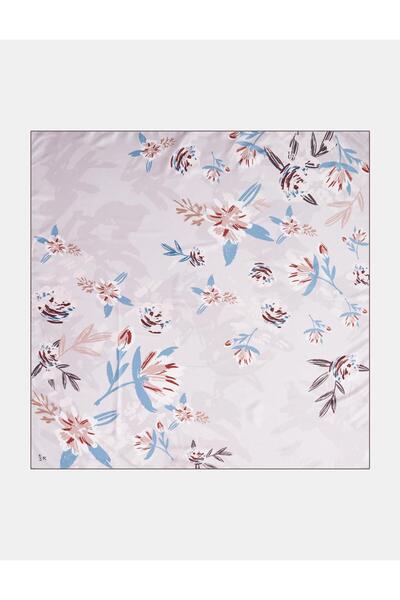 KYR Floral Patterned Scarf Stone