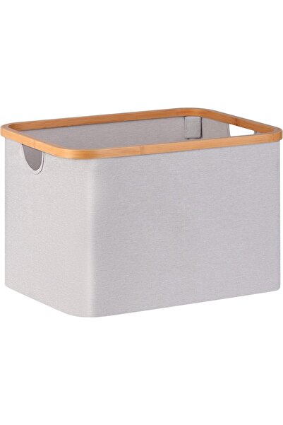 Arabest 1PCS Collapsible Laundry Basket with Bamboo Handles, 45L Large Storag...