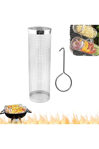 Arabest Stainless Steel Grilling Basket, High-Quality 304 Stainless Steel, Ro...