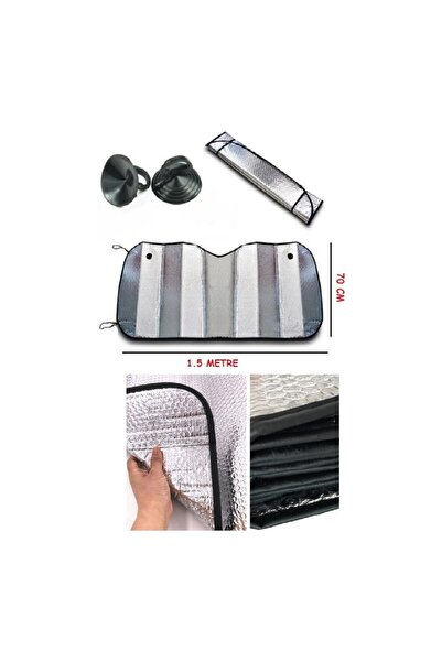 Metalize Güneşlik Balonlu 70x150 Oto Cam Güneşlik Metalize
