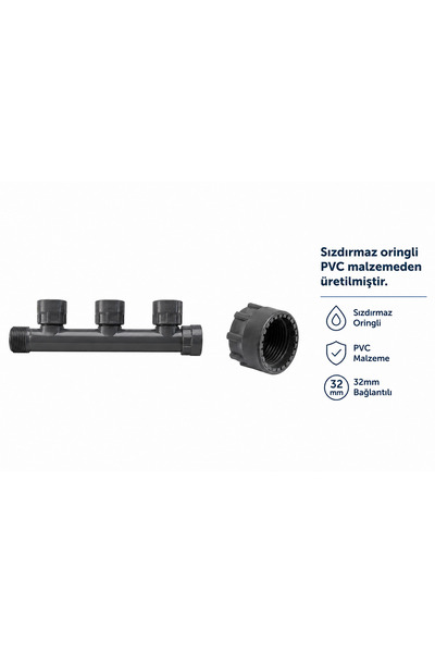 Rain PVC 3 LÜ KOLLEKTÖR MANİFOLD (32MM) 1 İNC