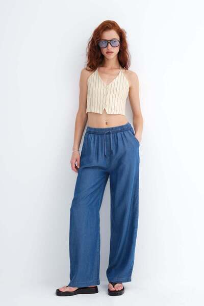 Addax Elastic Waist Trousers Pn0926
