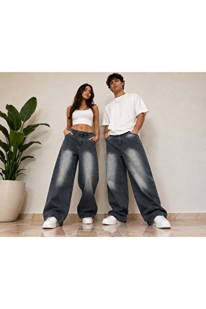 St.Poll Antique Anthracite Washed Baggy Jeans
