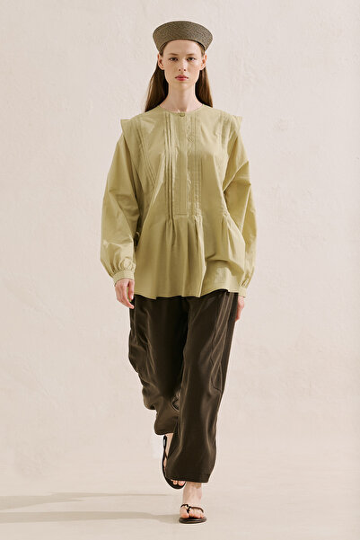 Manuka Firfir Detailed Draped Tunic Toprak