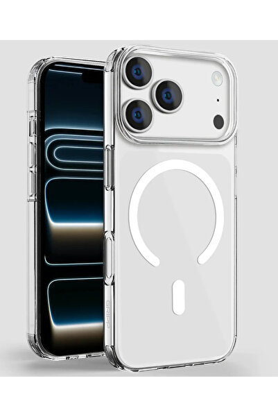 Go Aksesuar Iphone 17 Pro Uyumlu MAGSAFE Özellikli Şeffaf Silikon Kılıf
