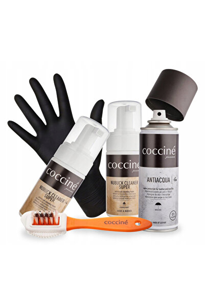Coccine Kit de curatare si impregnare din nubuc, Coccine, 5 in 1, spuma de cu...