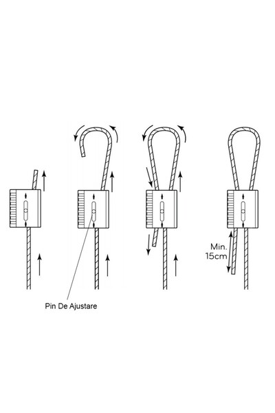 Zip-Clip Pachet de 10 bucăți Coliere de cablu RIZE KL150, 230KG - Argintiu