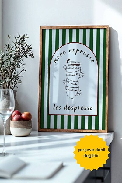 fuart.co More Espresso Mutfak Posteri, Çerçevesiz Poster, Mutfak Dekoru, Duva...
